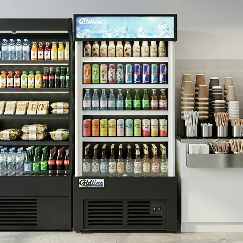 Coldline AOC-36-B — 36" Black Open Air Refrigerated Display Merchandiser