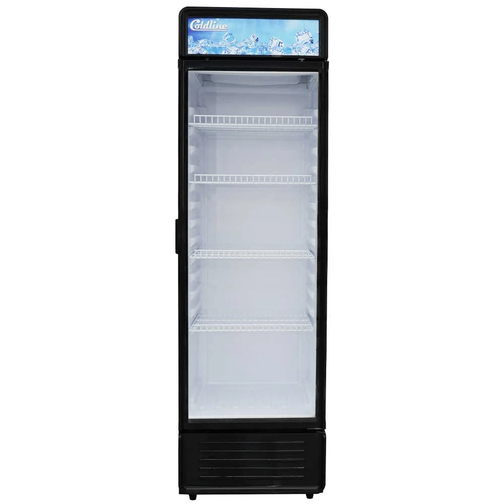 Coldline G8E-B — 22" Single Glass Door Merchandiser Refrigerator, Black