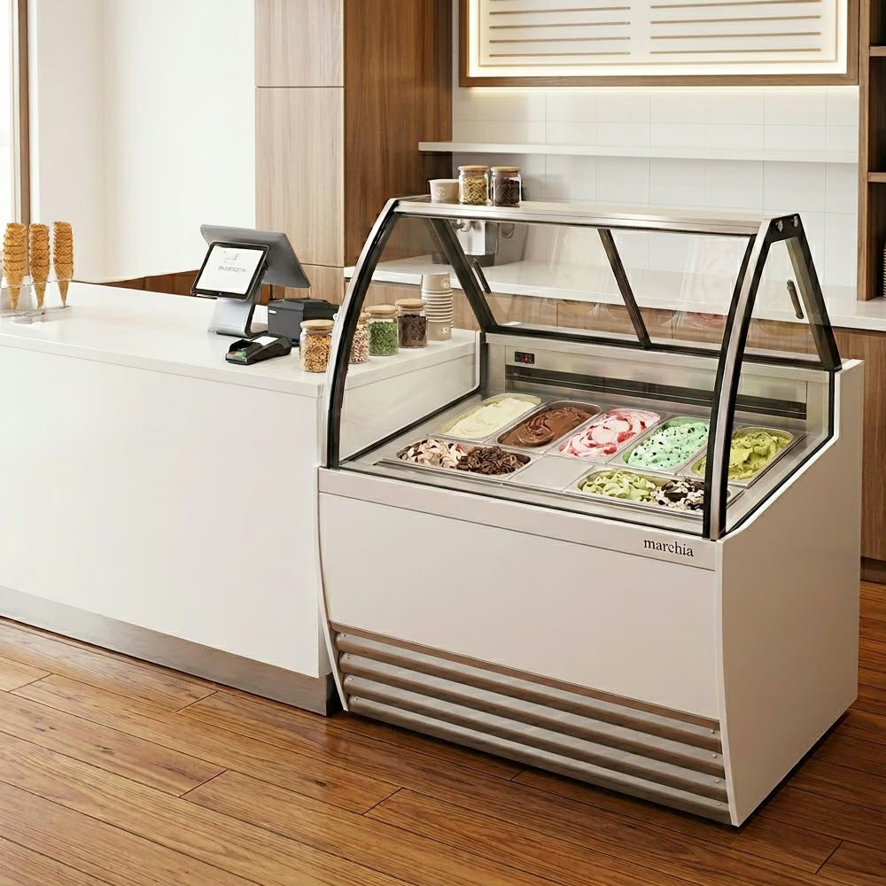 Marchia GIC-7 — 42" Gelato Ice Cream Dipping Cabinet, 7 Pans