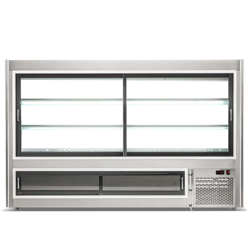 Coldline HDL84 — 84" Refrigerated Slanted Glass High Meat Deli Case with Rear Storage