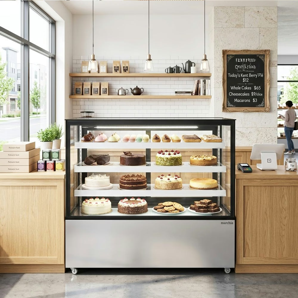 Marchia MBT60-ST — 60" Straight Glass Refrigerated Bakery Display Case