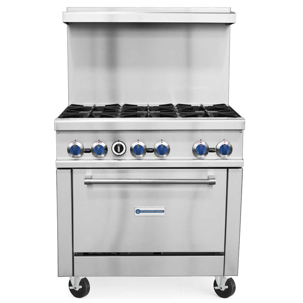SR-R36-LP 36" Liquid Propane Commercial Range with 6 Burners, 1 Oven