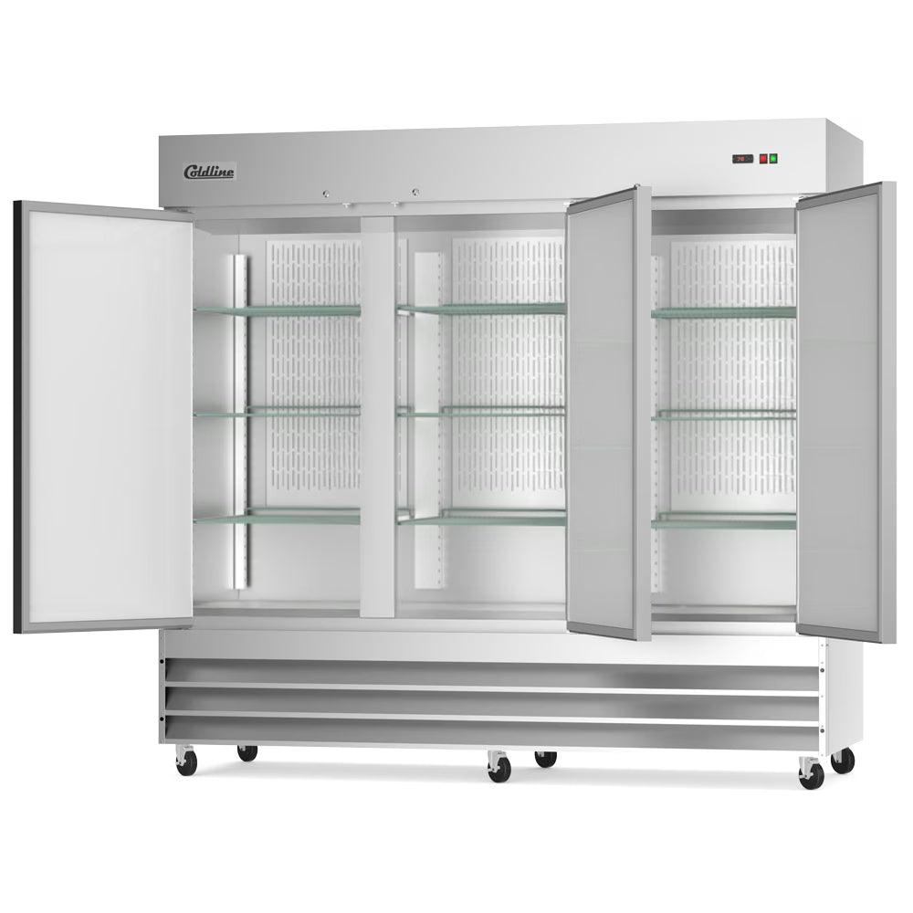 Coldline C-3RR — 81" Triple Door Reach-In Refrigerator, 72 Cu. Ft.