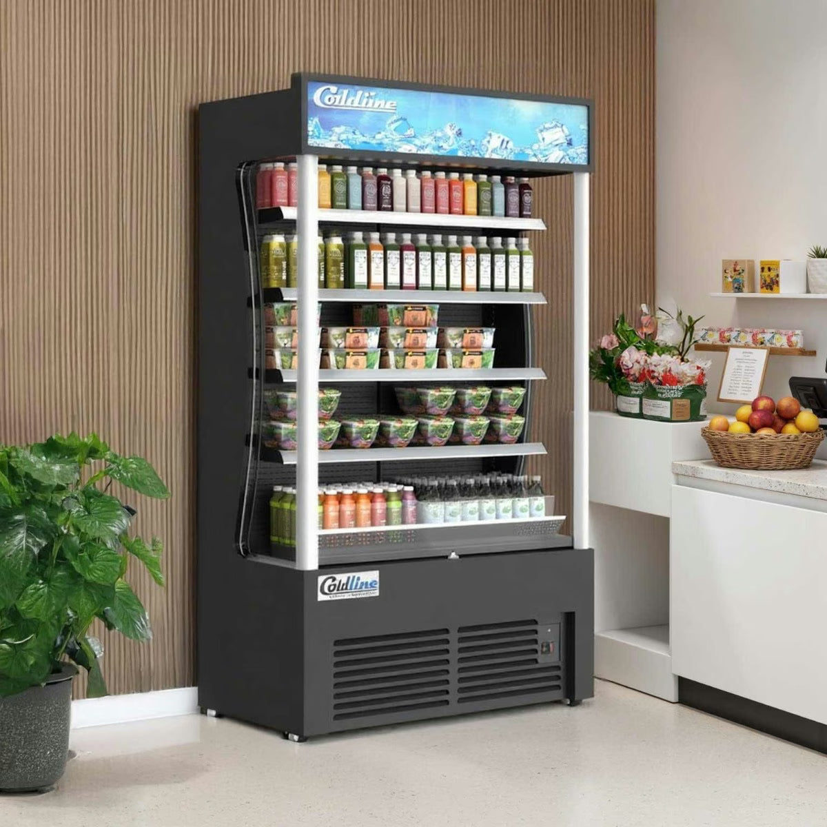 Coldline AOC-46-B — 46" Black Open Air Display Merchandiser