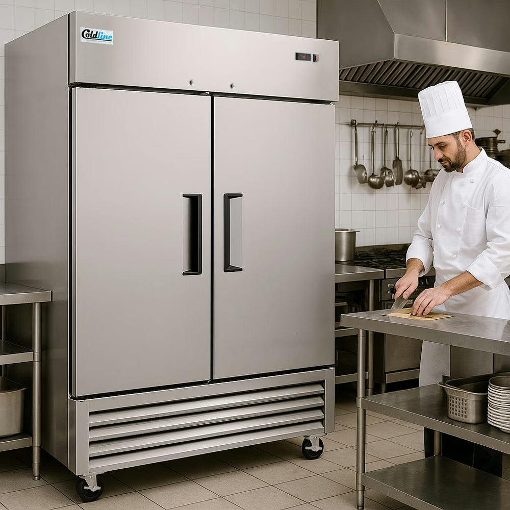 Coldline C-2FE — 54" Double Solid Door Reach-In Freezer, Stainless Steel