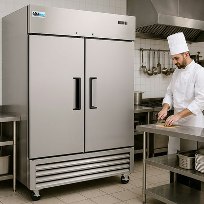 Coldline C-2FE — 54" Double Solid Door Reach-In Freezer, Stainless Steel