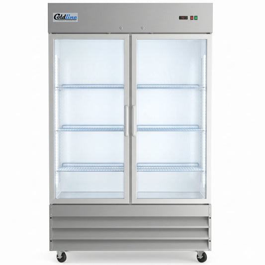 Coldline C-2RG 54 Inch Double Glass Door Reach-In Refrigerator