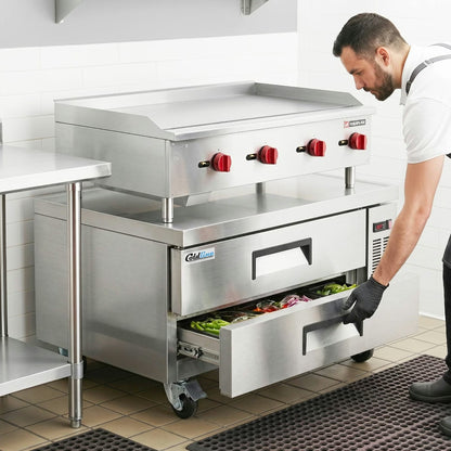 Coldline CB52 — 52" Two Drawer Refrigerated Chef Base, Stainless Steel