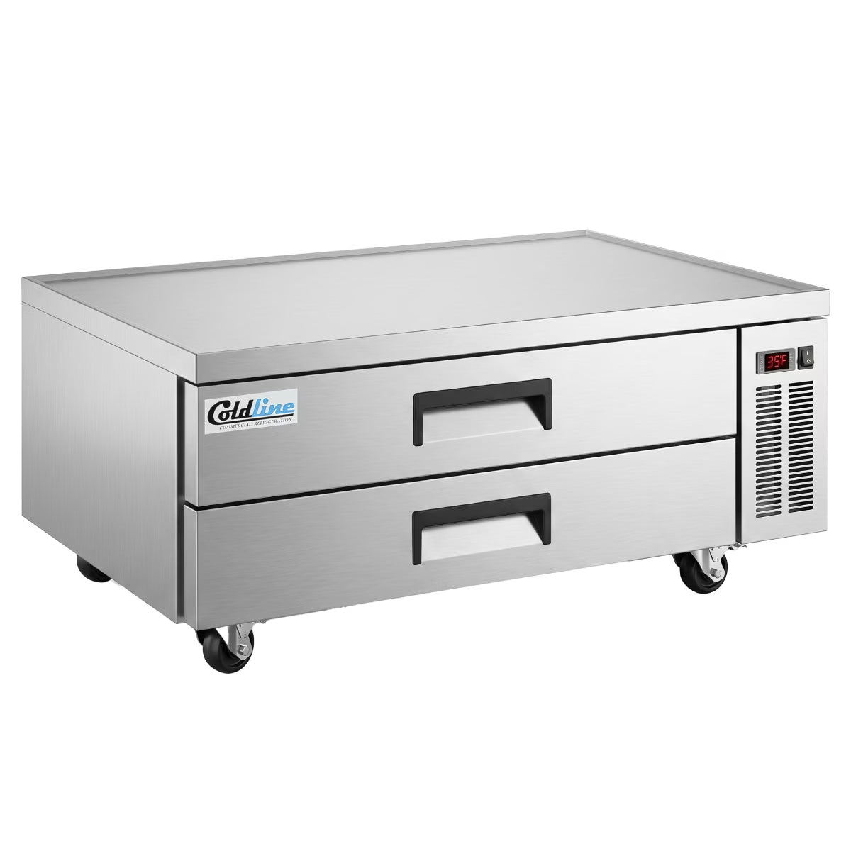 Coldline CB52 — 52" Two Drawer Refrigerated Chef Base, Stainless Steel