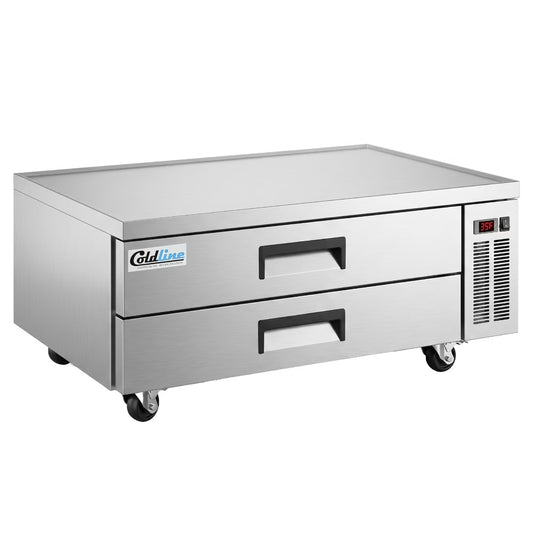 Coldline CB52 — 52" Two Drawer Refrigerated Chef Base, Stainless Steel