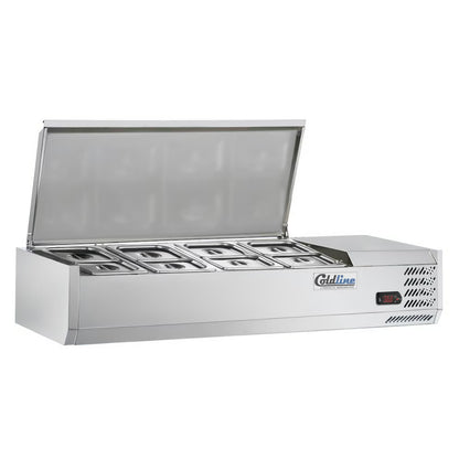 Coldline CTP48SS — 48" Refrigerated Countertop Salad Bar, Stainless Steel, 4 Pans