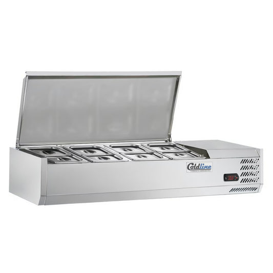 Coldline CTP48SS — 48" Refrigerated Countertop Salad Bar, Stainless Steel, 4 Pans