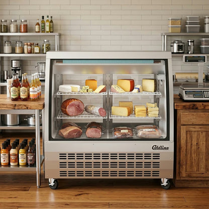 Coldline DC48-SS — 48" Stainless Steel Curved Glass Refrigerated Deli Display Case