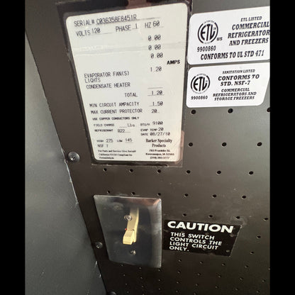 Barker (remote) 8' refrigerated case (USED)