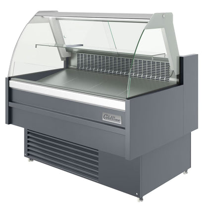 Coldline SDC48 — 48" Refrigerated Curved Glass Meat Deli Case with Rear Storage