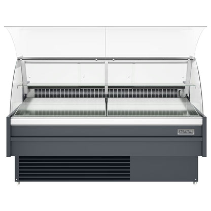 Coldline SDC72 — 72" Refrigerated Curved Glass Meat Deli Case with Rear Storage
