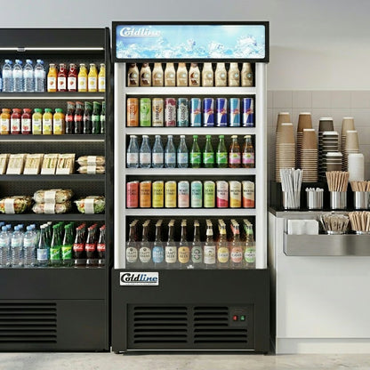 Coldline AOC-36-B — 36" Black Open Air Refrigerated Display Merchandiser