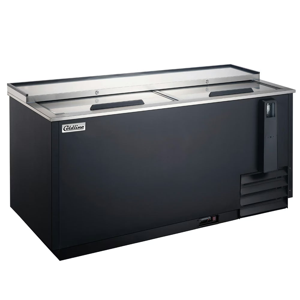 Coldline BBC-65 — 65" Horizontal Reach-In Black Bottle Cooler, 18 Cu. Ft.
