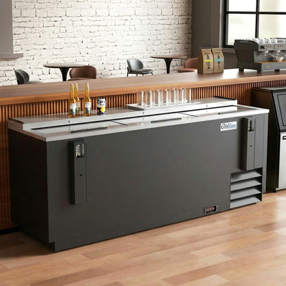 Coldline BBC-80 — 80" Horizontal Reach-In Black Bottle Cooler, 23 Cu. Ft.