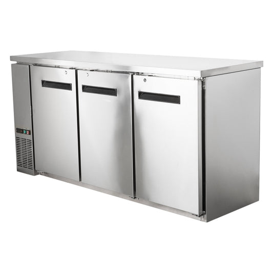 Universal Coolers BBCI-7224 72-inch 3-door solid door back bar cooler