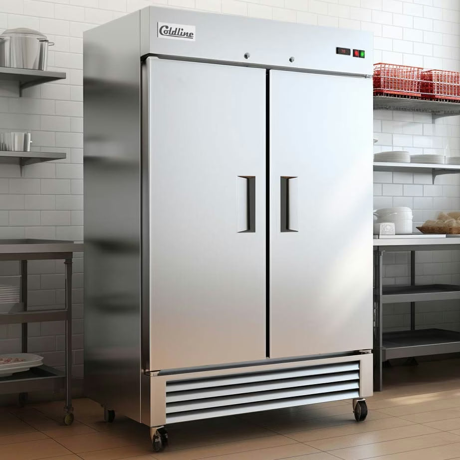Coldline C-2RE — 54" Double Solid Door Reach-In Refrigerator, Stainless Steel