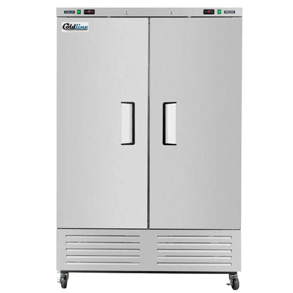 Coldline C-2RF — 54" Two Solid Door Dual Temperature Reach-In Refrigerator/Freezer Combo, Stainless Steel