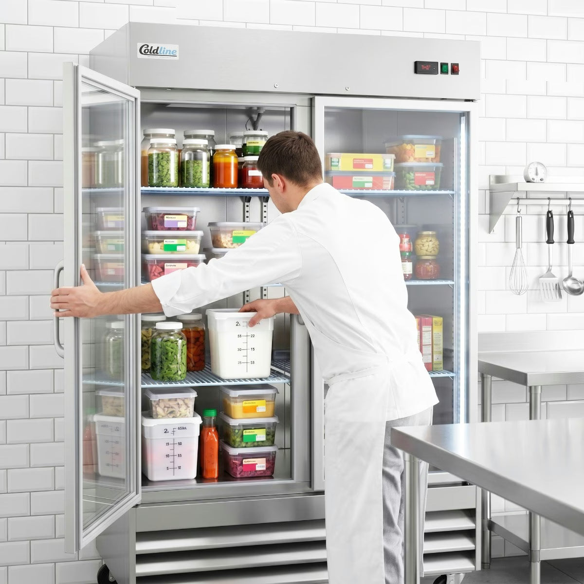 Coldline C-2RG — 54" Double Glass Door Reach-In Refrigerator, 47 Cu. Ft.