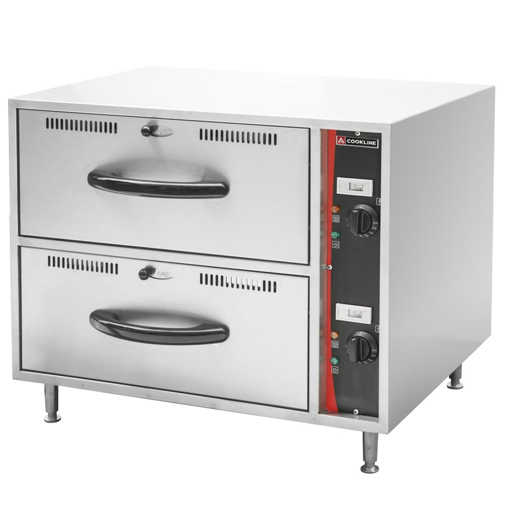 Prepline C-DW-2 — Double Freestanding Stainless Steel Drawer Warmer, 120V