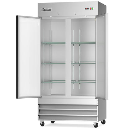 Coldline C35R — 40" Double Solid Door Reach-In Refrigerator, Stainless Steel