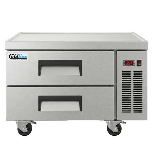 Coldline CB36 — 36" Two Drawer Refrigerated Chef Base, Stainless Steel