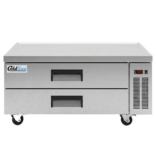 Coldline CB48 — 48" Two Drawer Refrigerated Chef Base, Stainless Steel