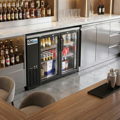 Coldline CBB-48G — 48" Swing Glass Door Back Bar Cooler, Black
