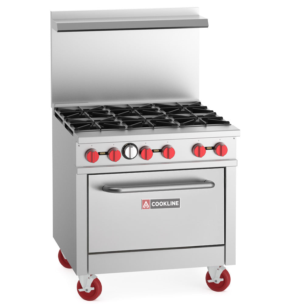 Cookline CR36-6-NG 36 inch 6 Burner Range with Oven