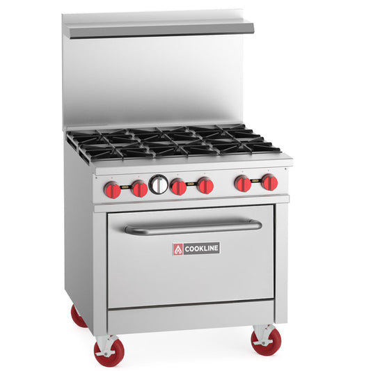 Cookline CR36-6-NG 36 inch 6 Burner Range with Oven
