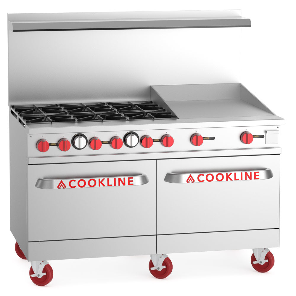 Cookline CR60-24G-NG 60 inch Range with 2 Ovens and Griddle