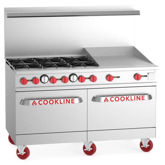 Cookline CR60-24G-NG 60 inch Range with 2 Ovens and Griddle