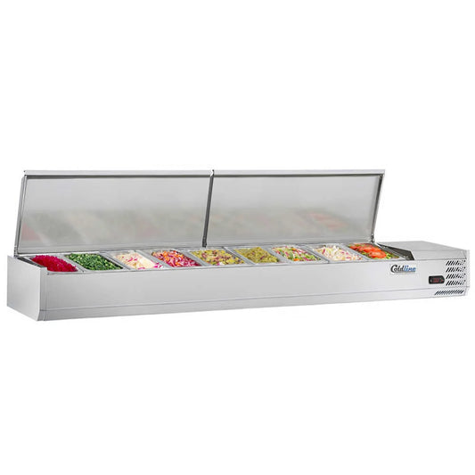Coldline CTP80SS — 80" Refrigerated Countertop Salad Bar, Stainless Steel