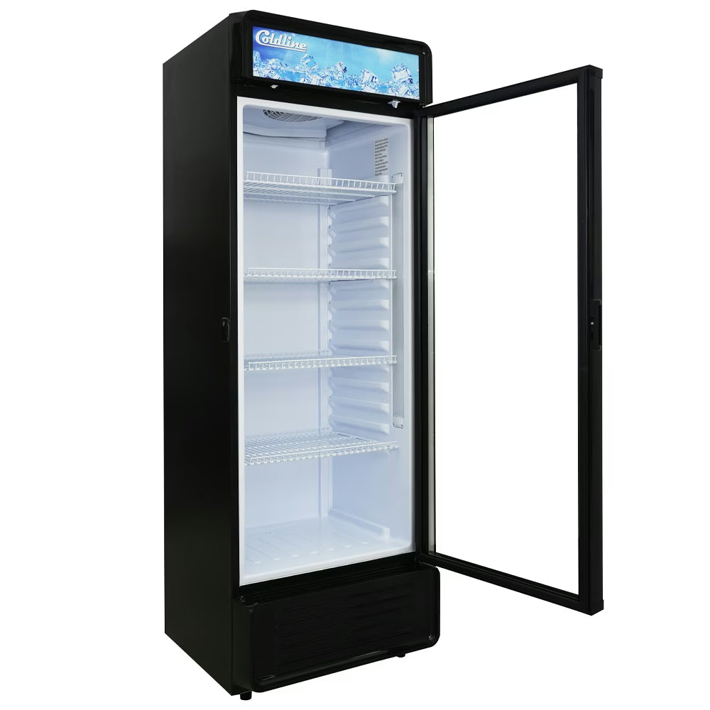 Coldline G12E-B — 24" Single Glass Door Merchandiser Refrigerator, Black
