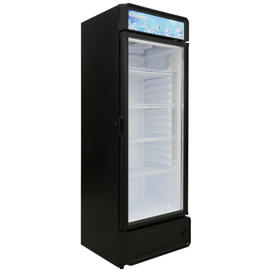 Coldline G12E-B — 24" Single Glass Door Merchandiser Refrigerator, Black