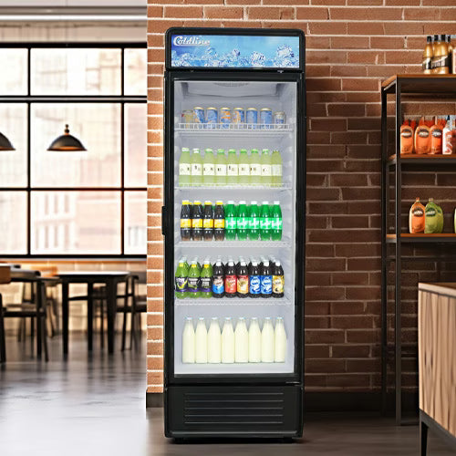 Coldline G12E-B — 24" Single Glass Door Merchandiser Refrigerator, Black