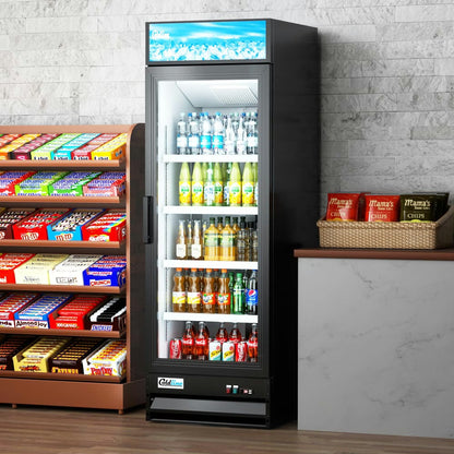 Coldline G15-B — 26" Single Glass Swing Door Merchandiser Refrigerator, Black