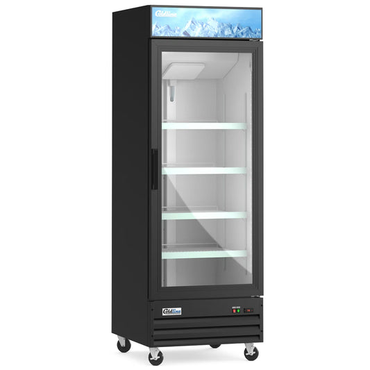Coldline G28-B — 28" Single Glass Swing Door Merchandiser Refrigerator, Black