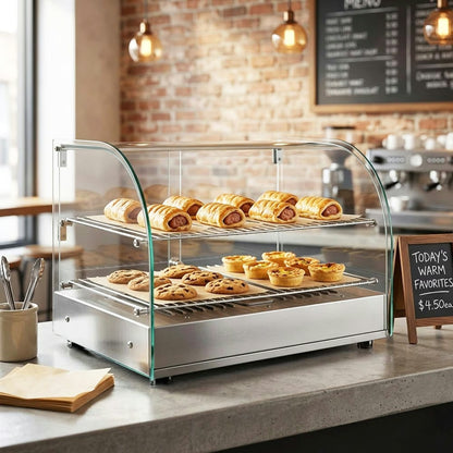 Marchia HCA45 — 22" Curved Glass Countertop Hot Food Warmer Display Case