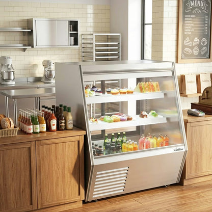 Coldline HDL48 — 48" Refrigerated Slanted Glass High Meat Deli Case with Rear Storage