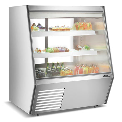 Coldline HDL48 — 48" Refrigerated Slanted Glass High Meat Deli Case with Rear Storage