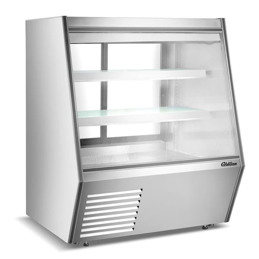 Coldline HDL48 — 48" Refrigerated Slanted Glass High Meat Deli Case with Rear Storage