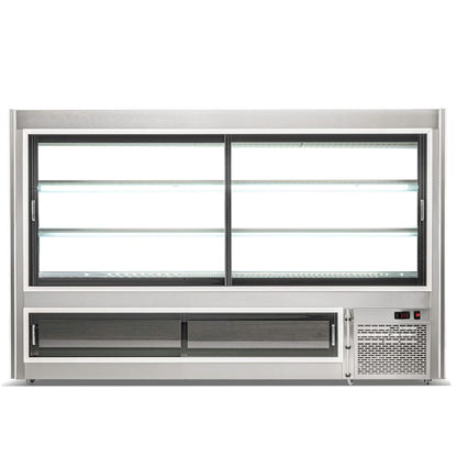 Coldline HDL84 — 84" Refrigerated Slanted Glass High Meat Deli Case with Rear Storage