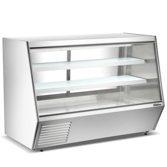 Coldline HDL84 — 84" Refrigerated Slanted Glass High Meat Deli Case with Rear Storage