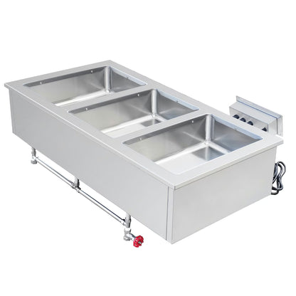 Prepline HFW3 — Stainless Steel Three Pan Insulated Drop-In Hot Food Well, 208/240V
