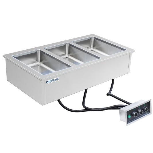 Prepline HFW3 — Stainless Steel Three Pan Insulated Drop-In Hot Food Well, 208/240V
